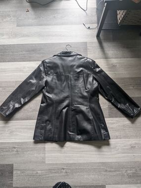 Black Leather Women's Jacket - Classic Tailored Coat